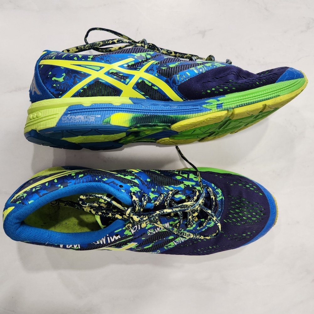 Asics Gel-Noosa Tri 10 Running Shoes Yellow/Blue/Green Size 9 Men's